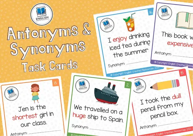 synonyms picture cards