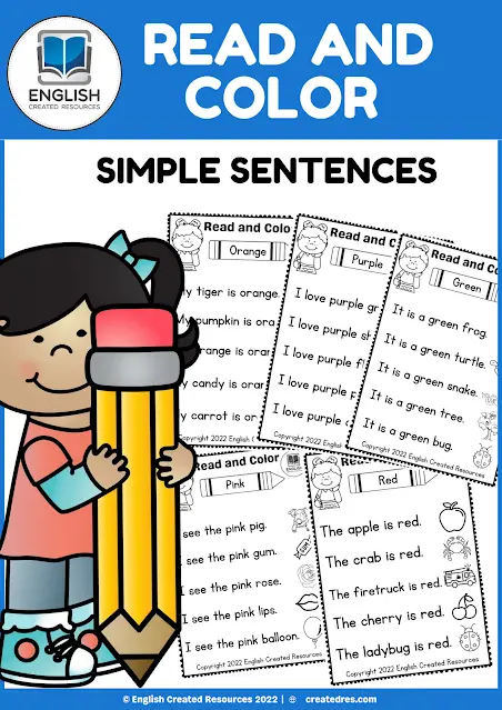 Read And Color Simple Sentences English Created Resources