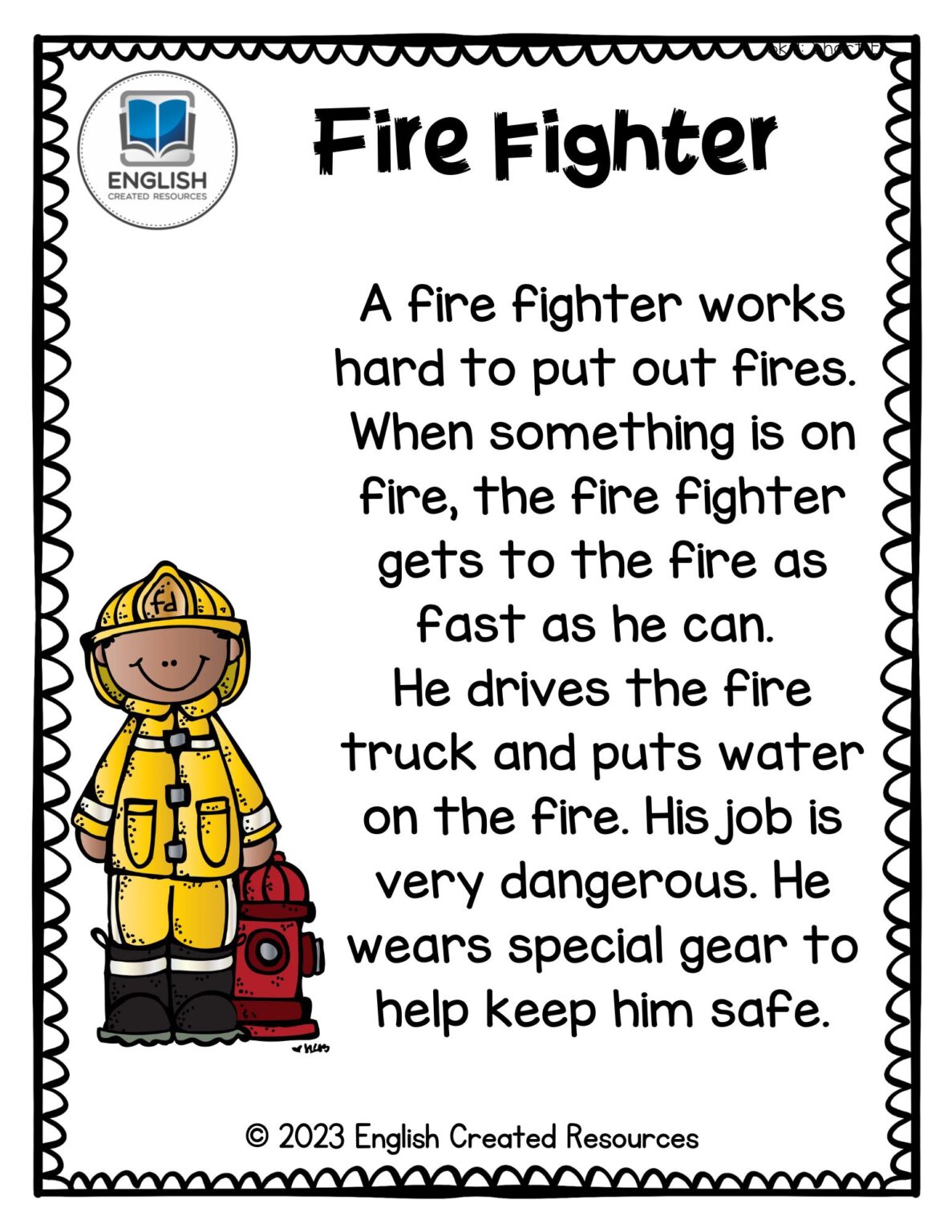 Community Helpers Reading Comprehension – English Created Resources