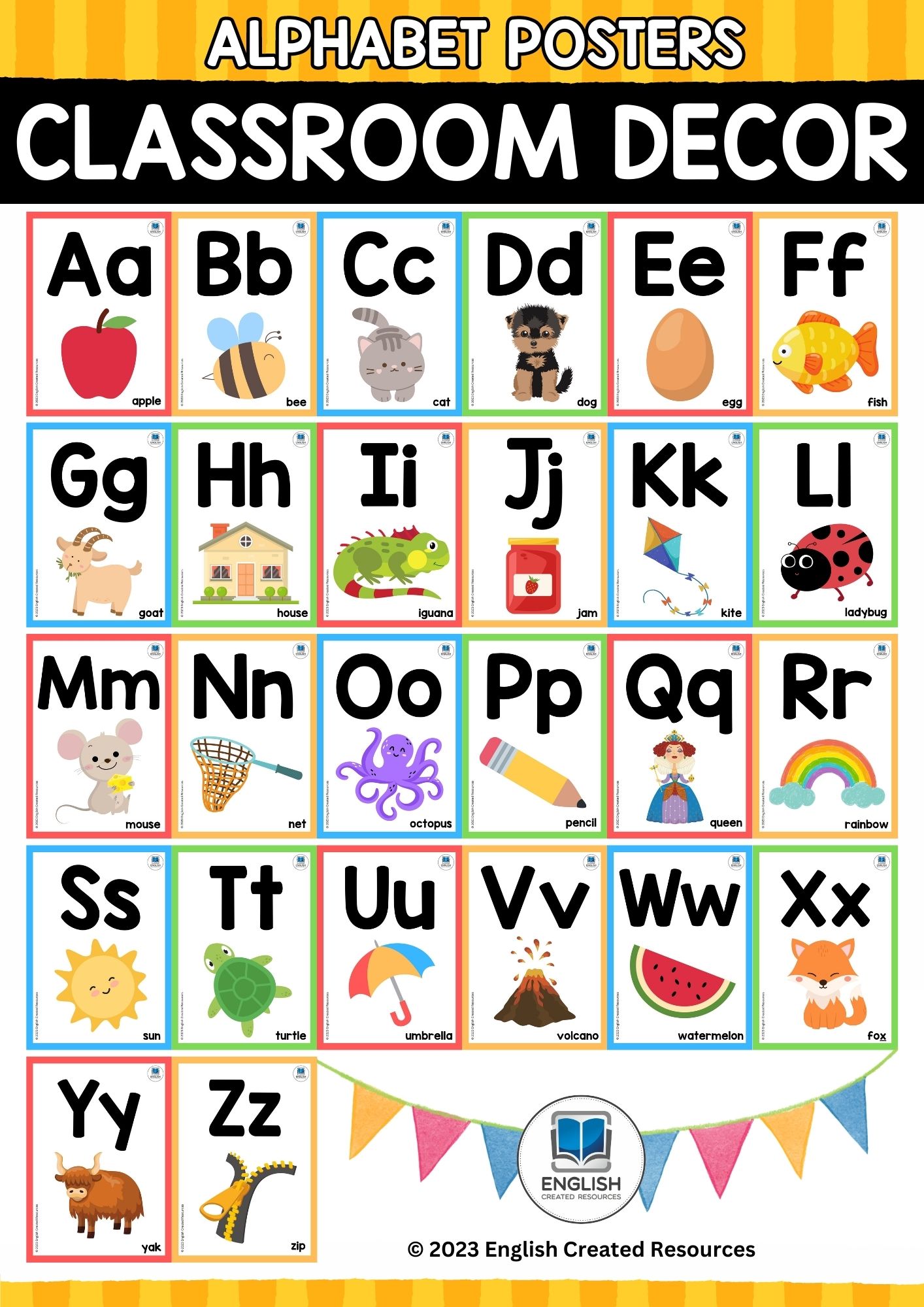 Classroom Decor Alphabet Posters – English Created Resources