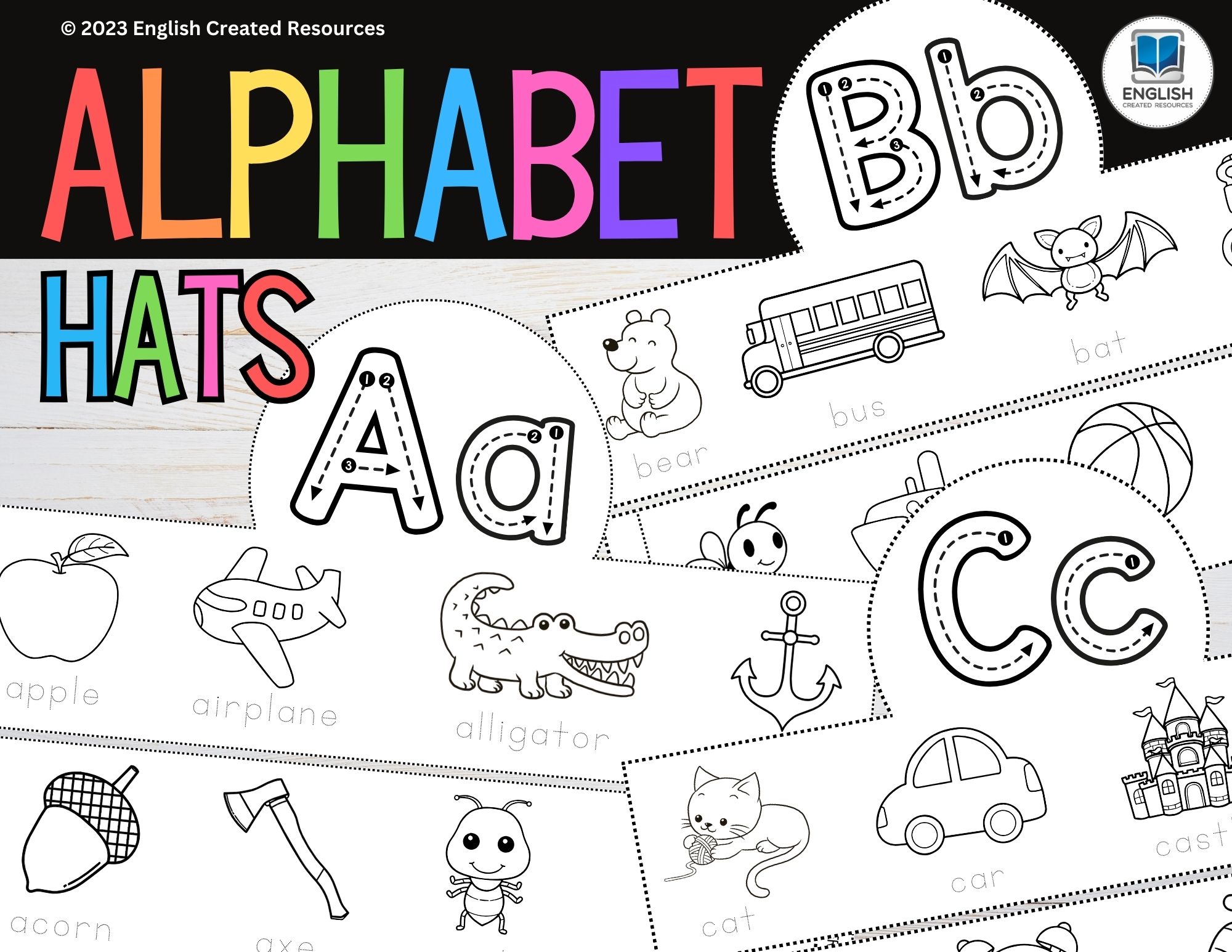 Alphabet Hats – English Created Resources